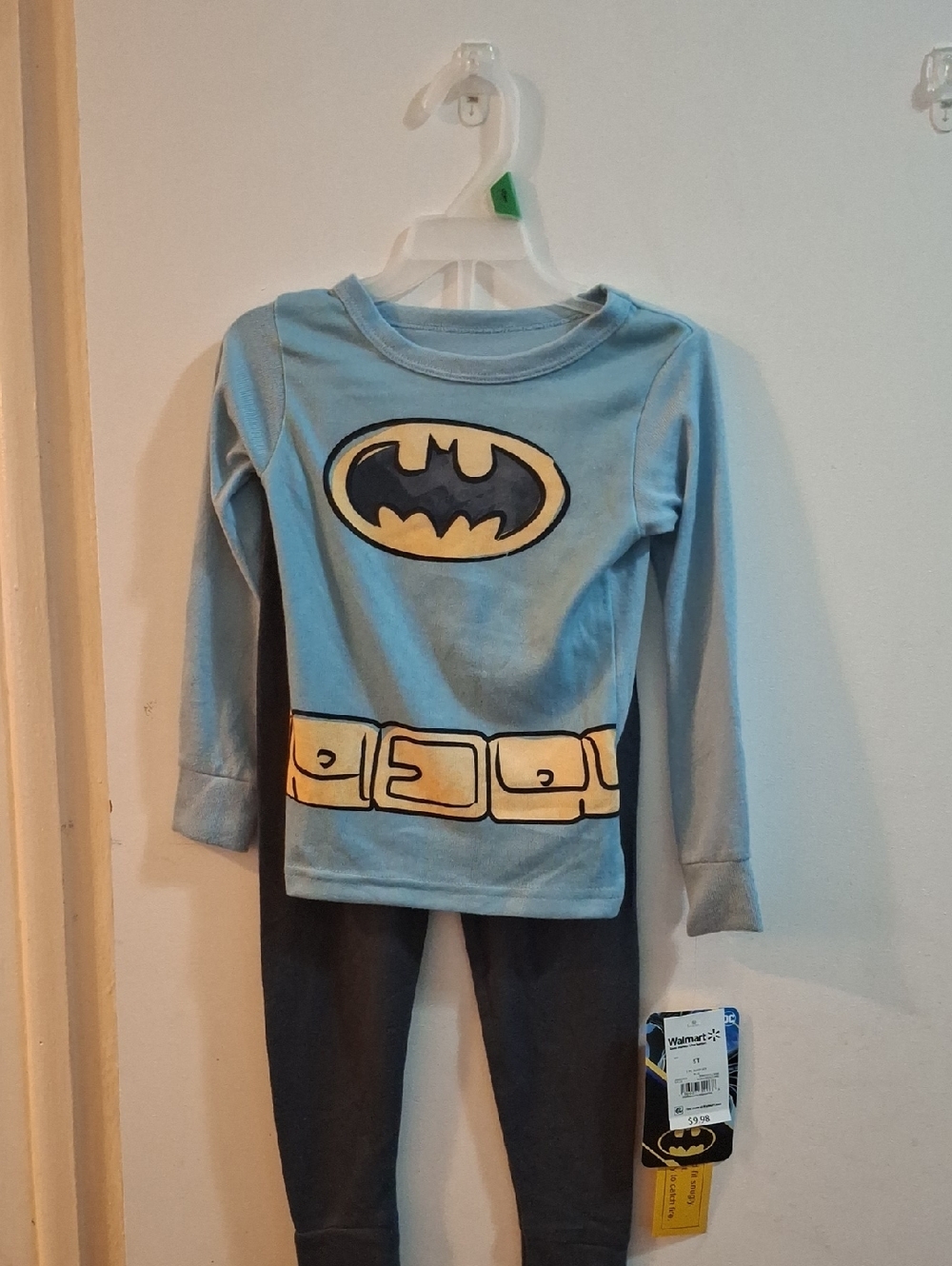 Batman Light Blue and Black Kids Pajamas Top and Pants